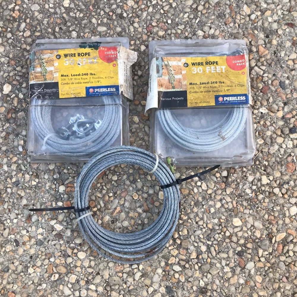 Peerless Wire Rope Max Load 340 lbs. 
Part No. 4842560
2 NIB 30 Ft. 1/8” Wire Ro - Picture 3 of 8